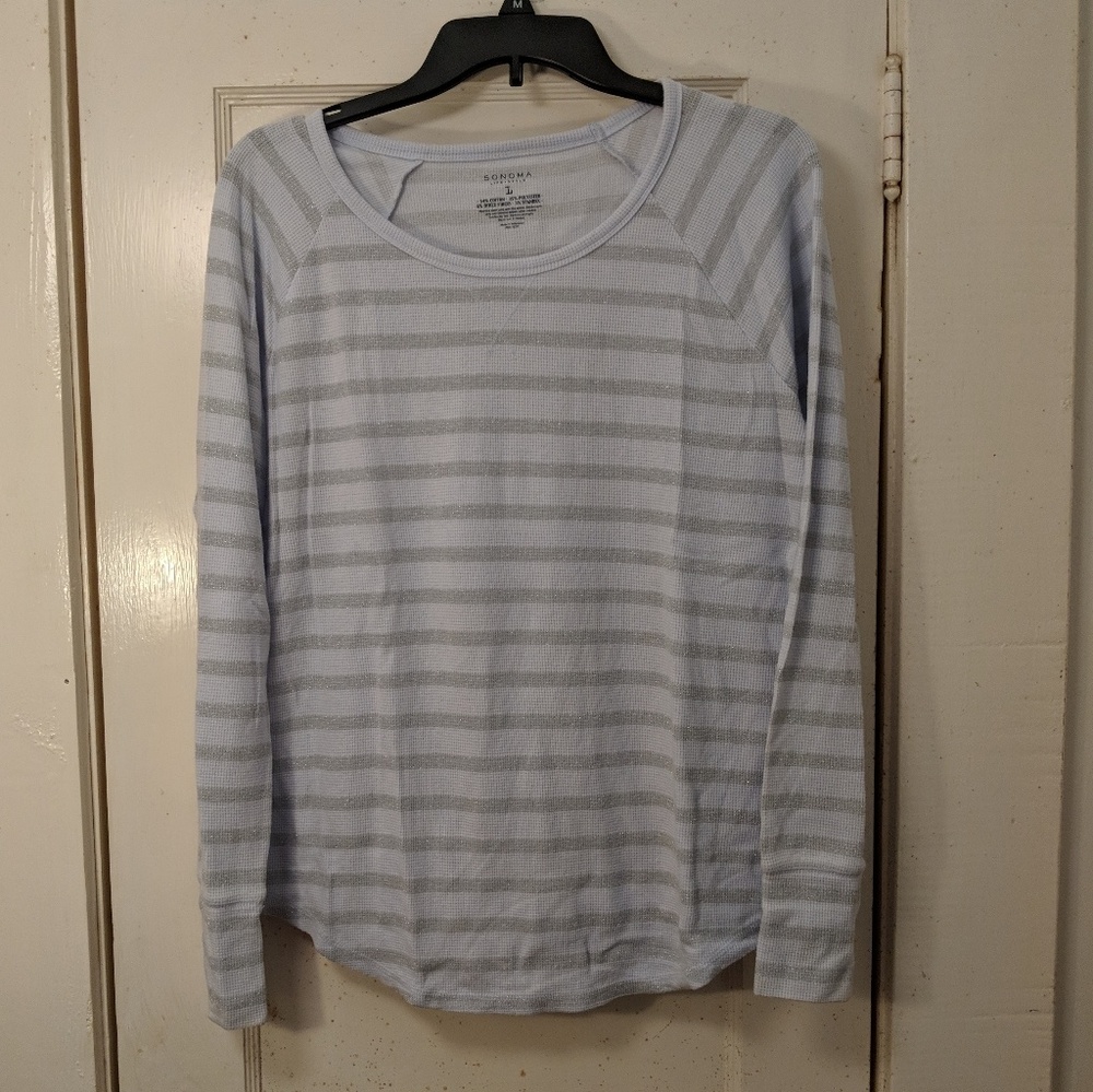 White striped sweater